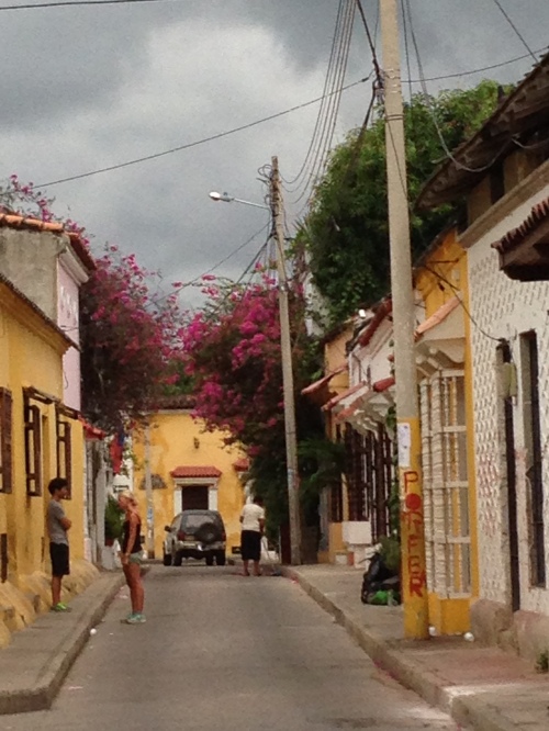 Looking down a street in Getsemani, the neighborhood outside the 'old city' and where I spend my days teaching.  A neighborhood that appears ripe for gentrification